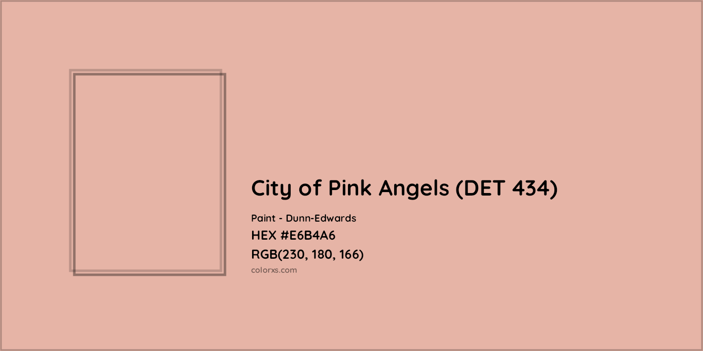 HEX #E6B4A6 City of Pink Angels (DET 434) Paint Dunn-Edwards - Color Code