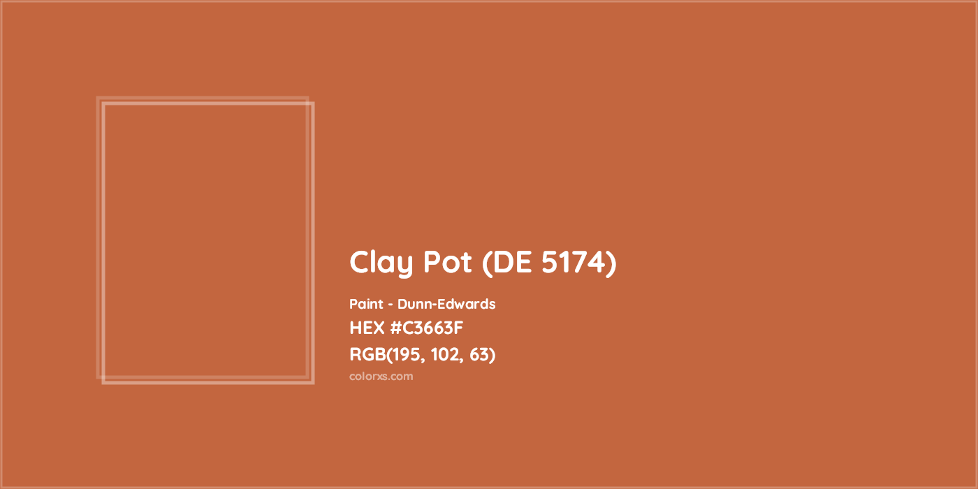 HEX #C3663F Clay Pot (DE 5174) Paint Dunn-Edwards - Color Code