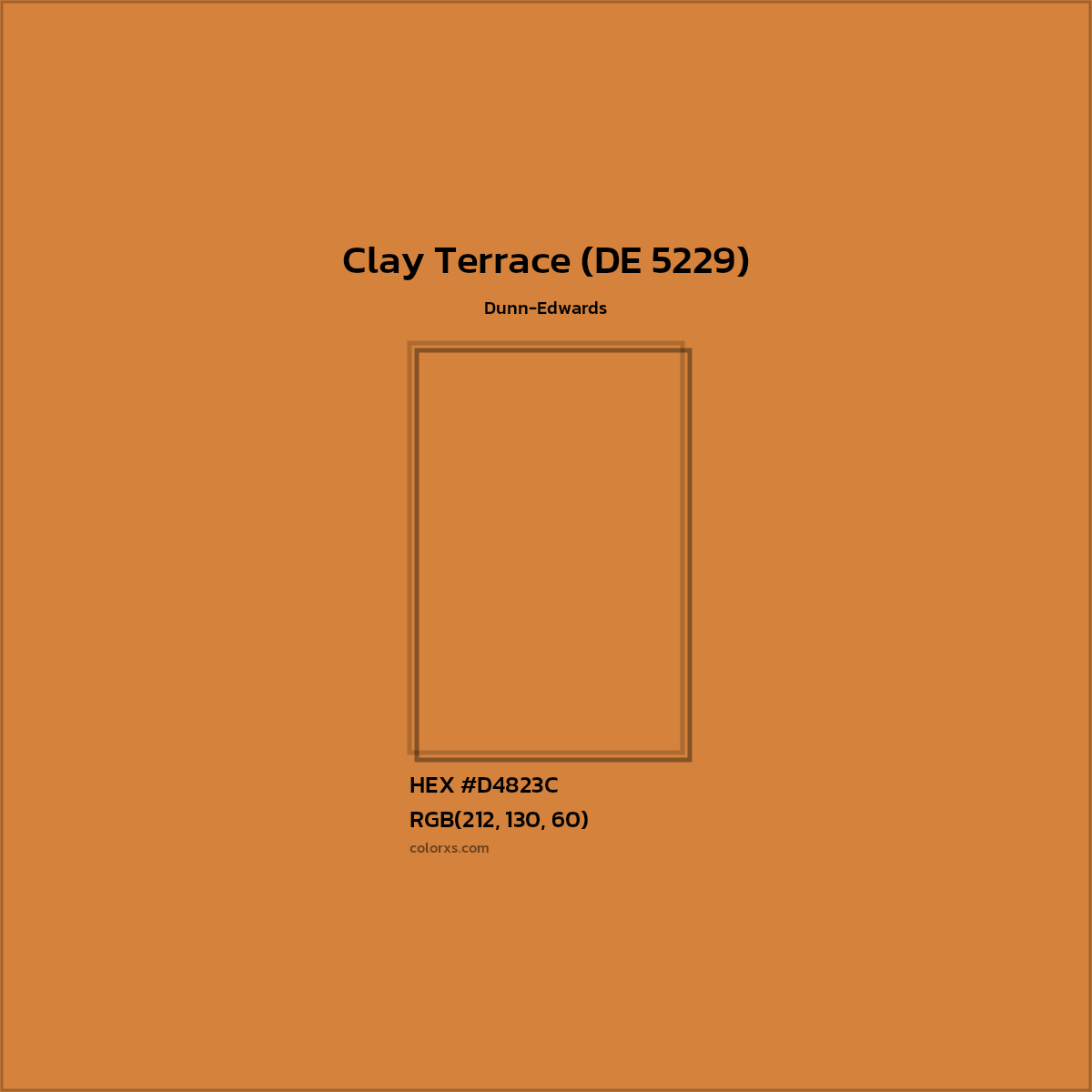 HEX #D4823C Clay Terrace (DE 5229) Paint Dunn-Edwards - Color Code