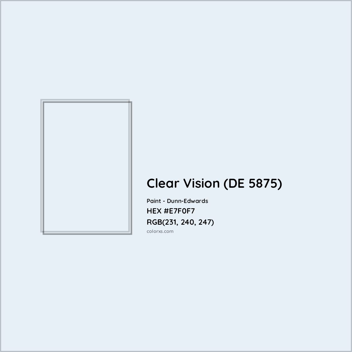 HEX #E7F0F7 Clear Vision (DE 5875) Paint Dunn-Edwards - Color Code