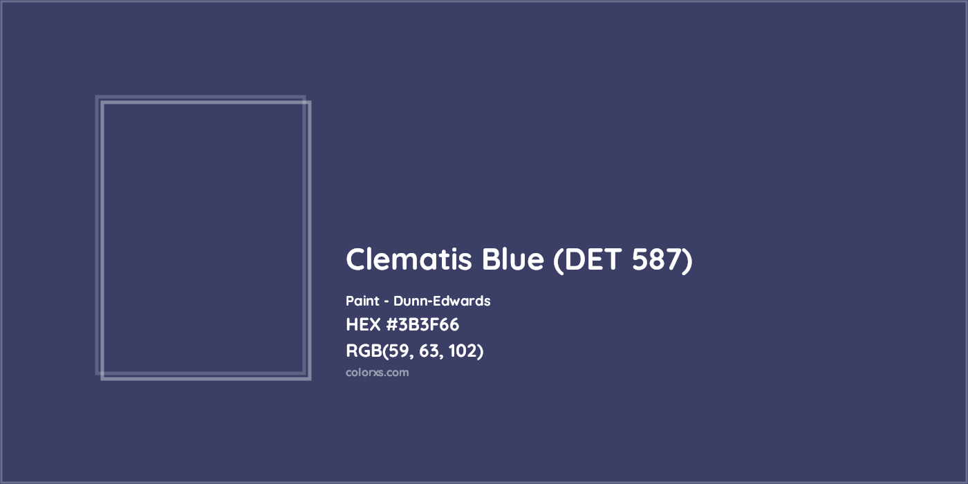 HEX #3B3F66 Clematis Blue (DET 587) Paint Dunn-Edwards - Color Code