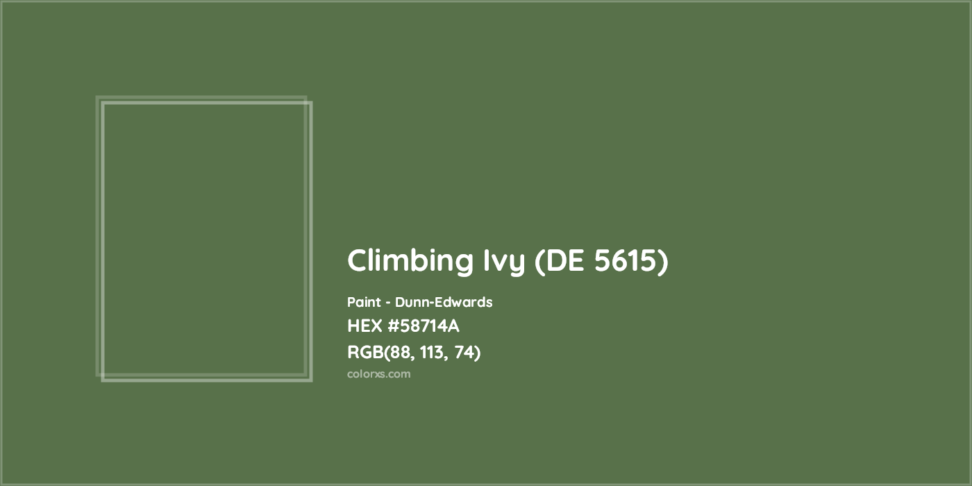HEX #58714A Climbing Ivy (DE 5615) Paint Dunn-Edwards - Color Code