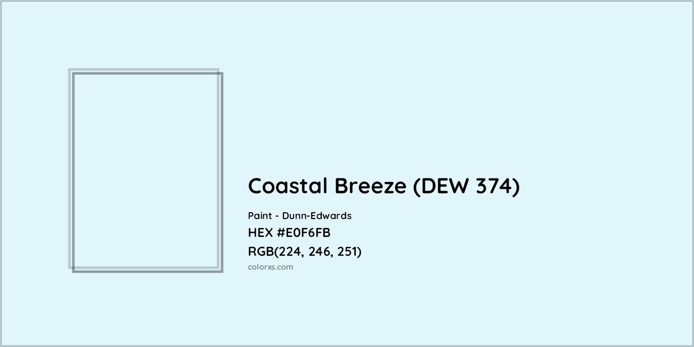 HEX #E0F6FB Coastal Breeze (DEW 374) Paint Dunn-Edwards - Color Code