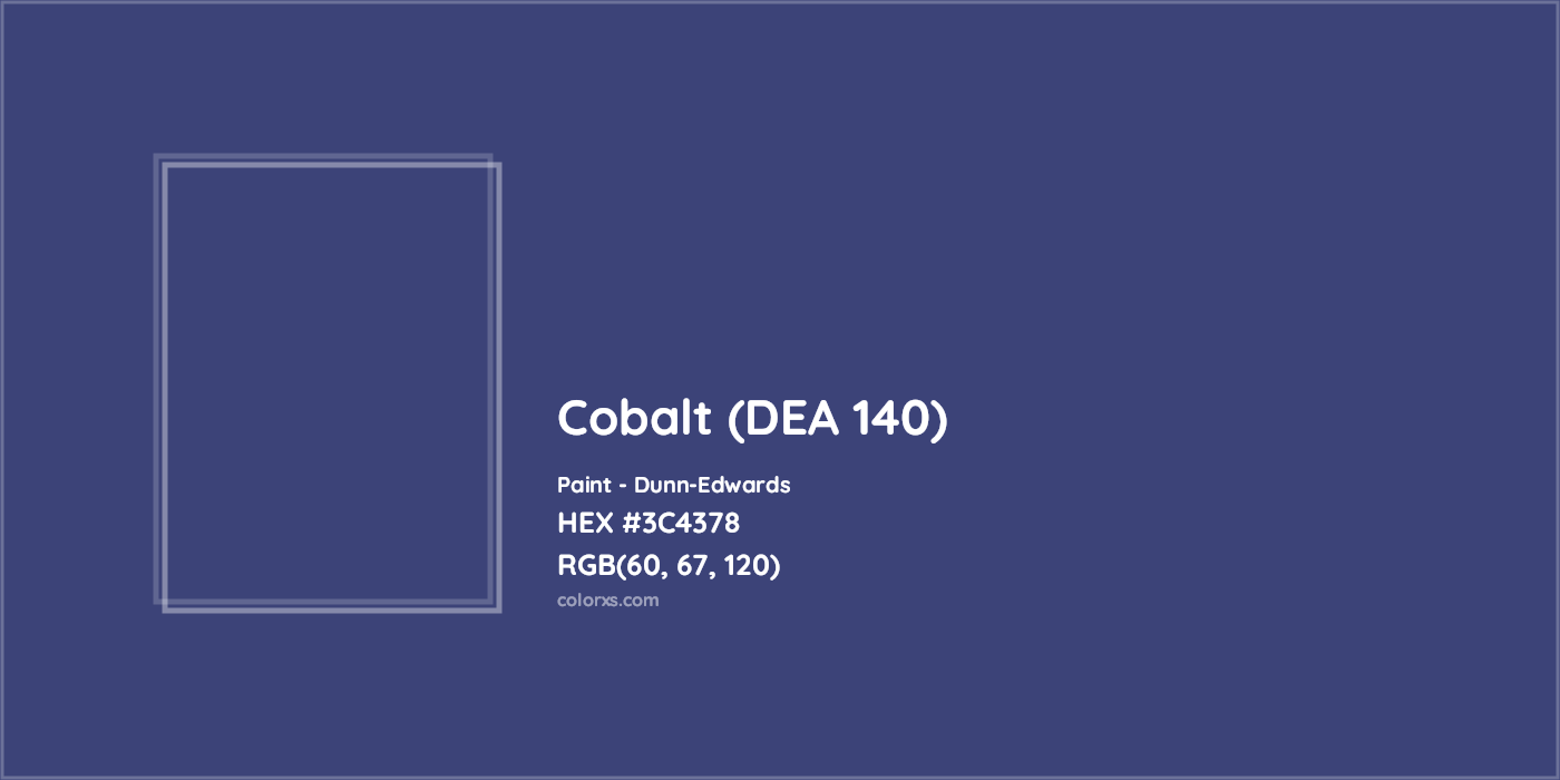 HEX #3C4378 Cobalt (DEA 140) Paint Dunn-Edwards - Color Code