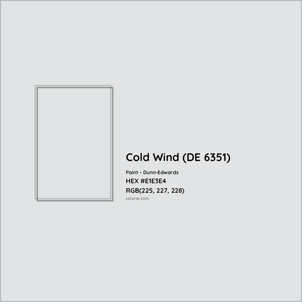 HEX #E1E3E4 Cold Wind (DE 6351) Paint Dunn-Edwards - Color Code