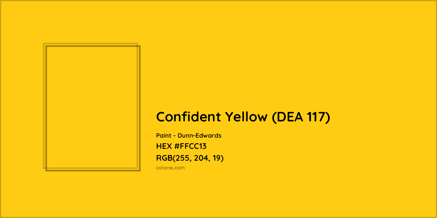 HEX #FFCC13 Confident Yellow (DEA 117) Paint Dunn-Edwards - Color Code