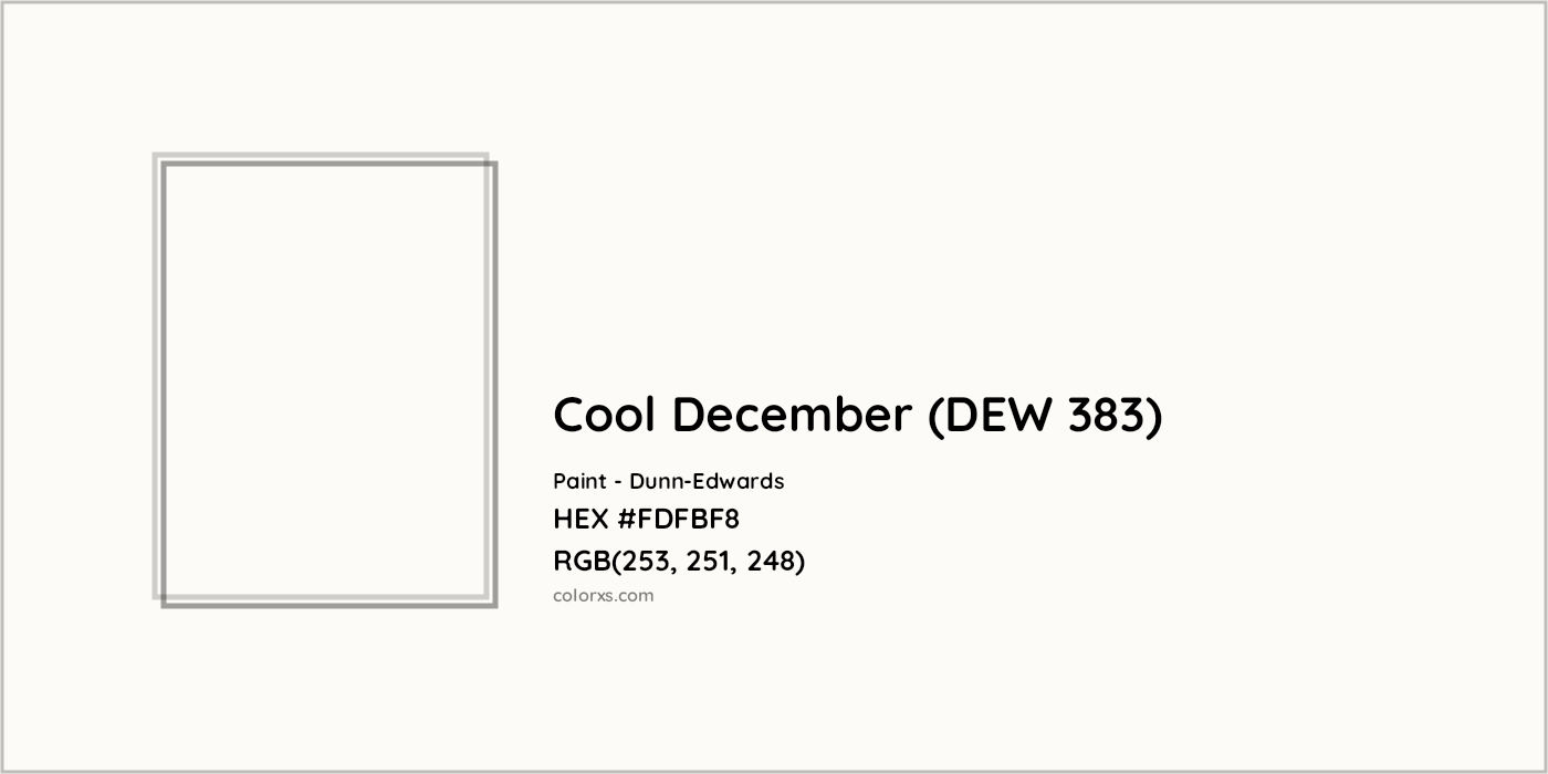 HEX #FDFBF8 Cool December (DEW 383) Paint Dunn-Edwards - Color Code