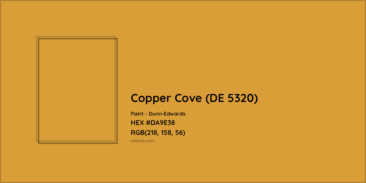 HEX #DA9E38 Copper Cove (DE 5320) Paint Dunn-Edwards - Color Code