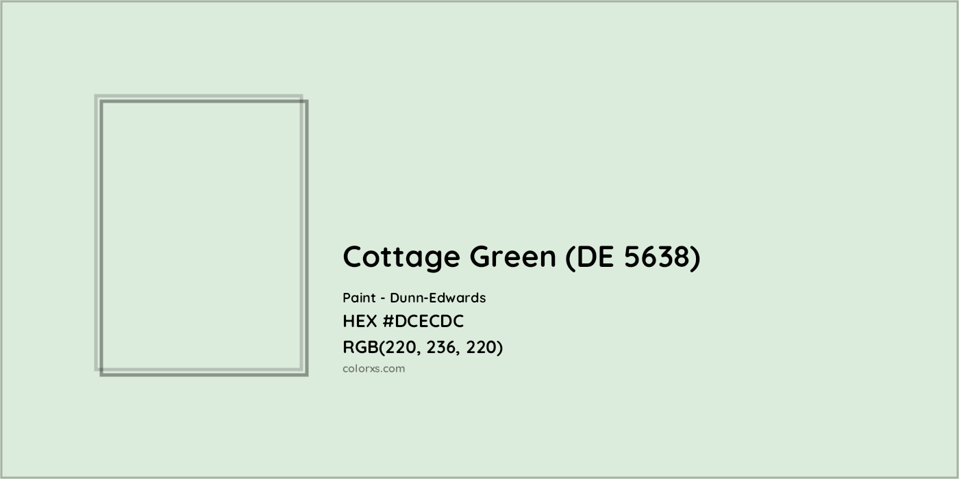 HEX #DCECDC Cottage Green (DE 5638) Paint Dunn-Edwards - Color Code
