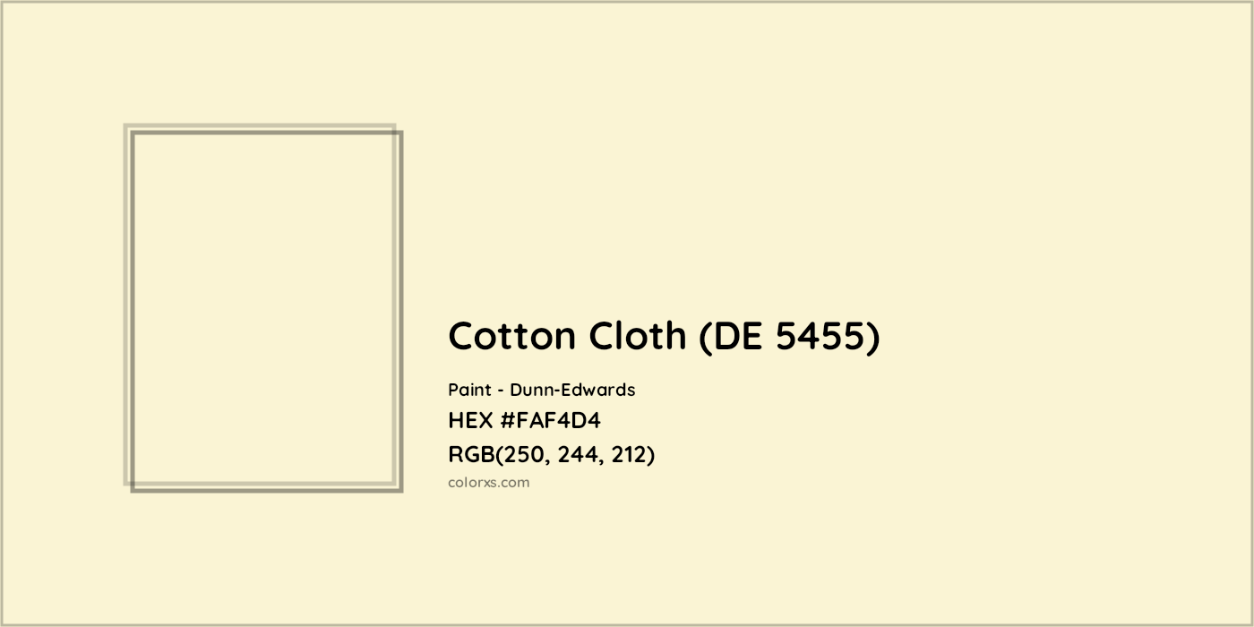 HEX #FAF4D4 Cotton Cloth (DE 5455) Paint Dunn-Edwards - Color Code