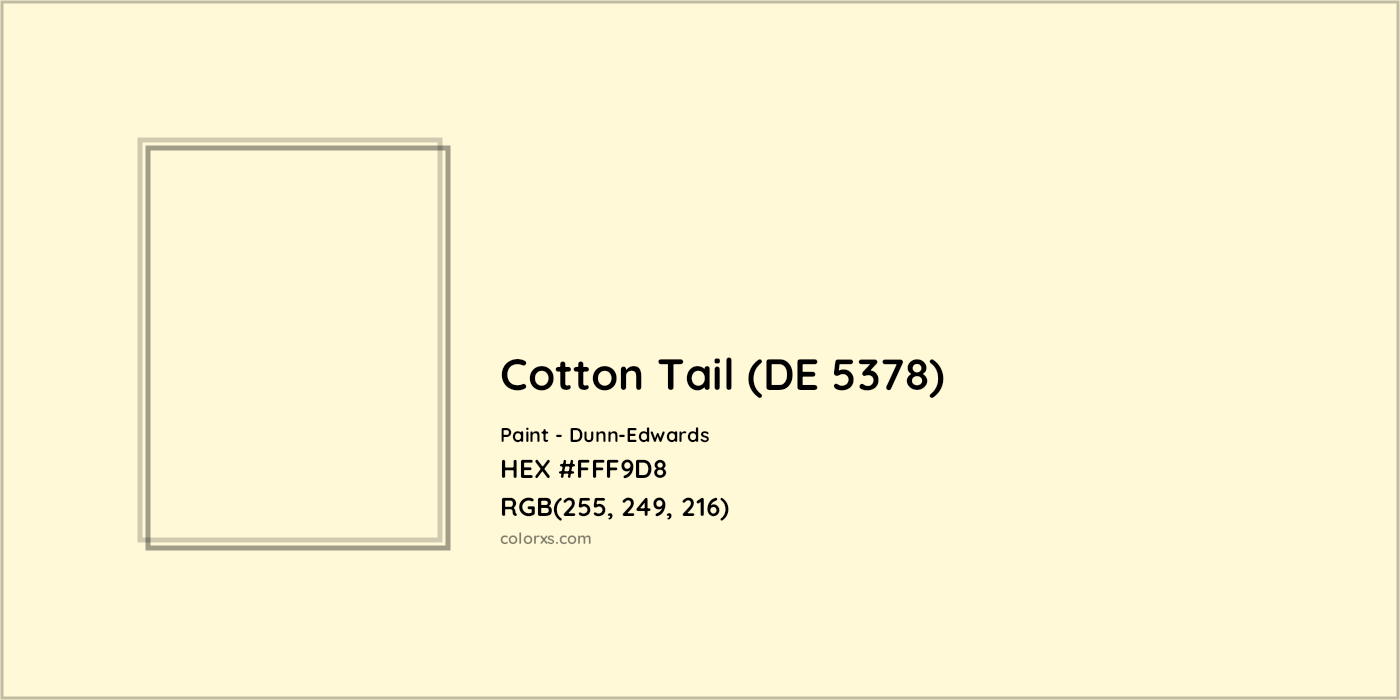HEX #FFF9D8 Cotton Tail (DE 5378) Paint Dunn-Edwards - Color Code