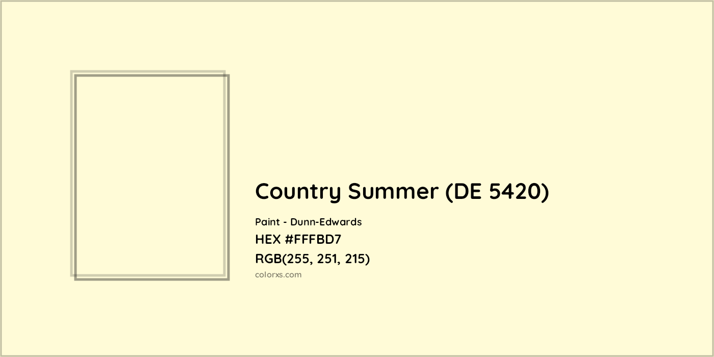 HEX #FFFBD7 Country Summer (DE 5420) Paint Dunn-Edwards - Color Code