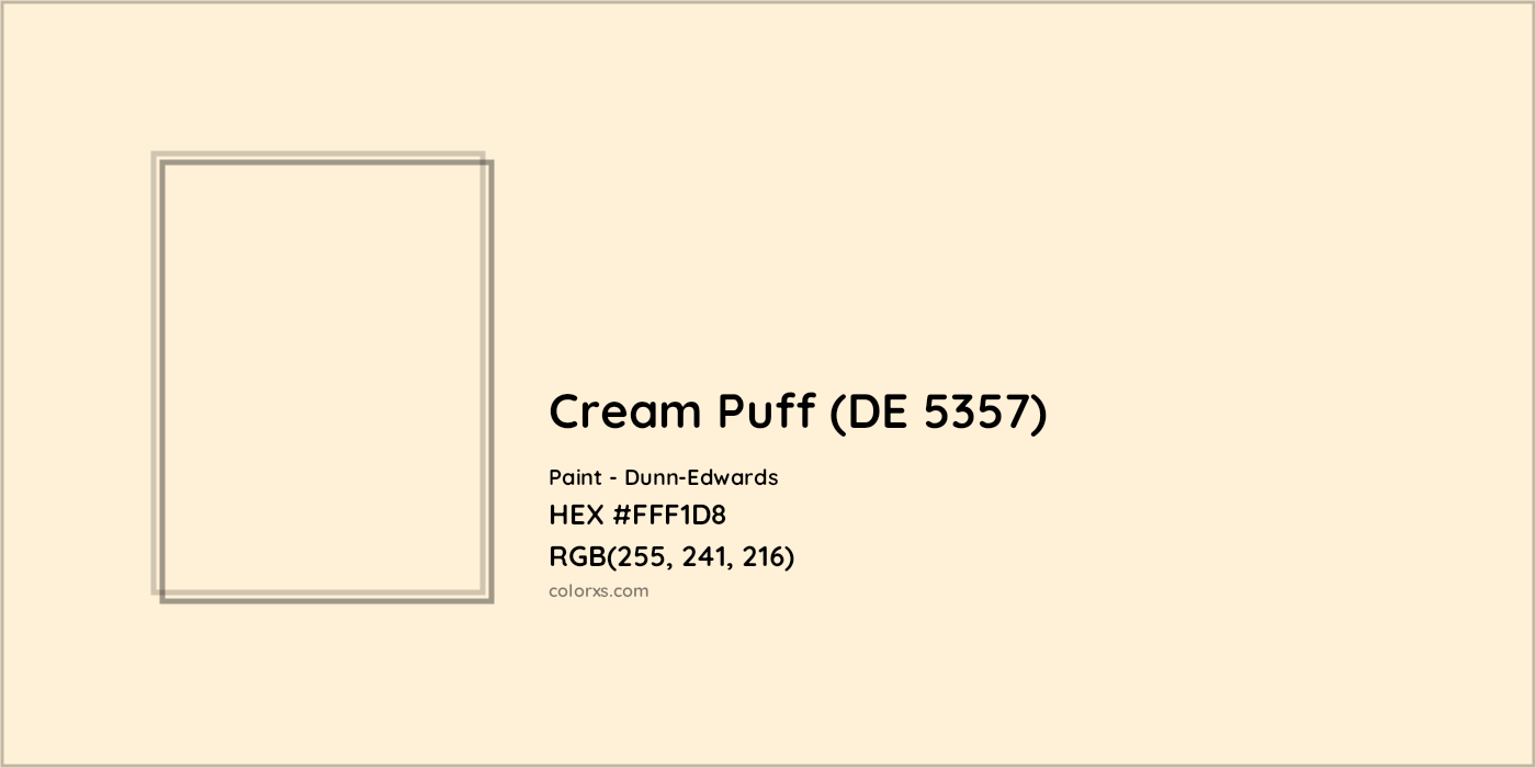 HEX #FFF1D8 Cream Puff (DE 5357) Paint Dunn-Edwards - Color Code