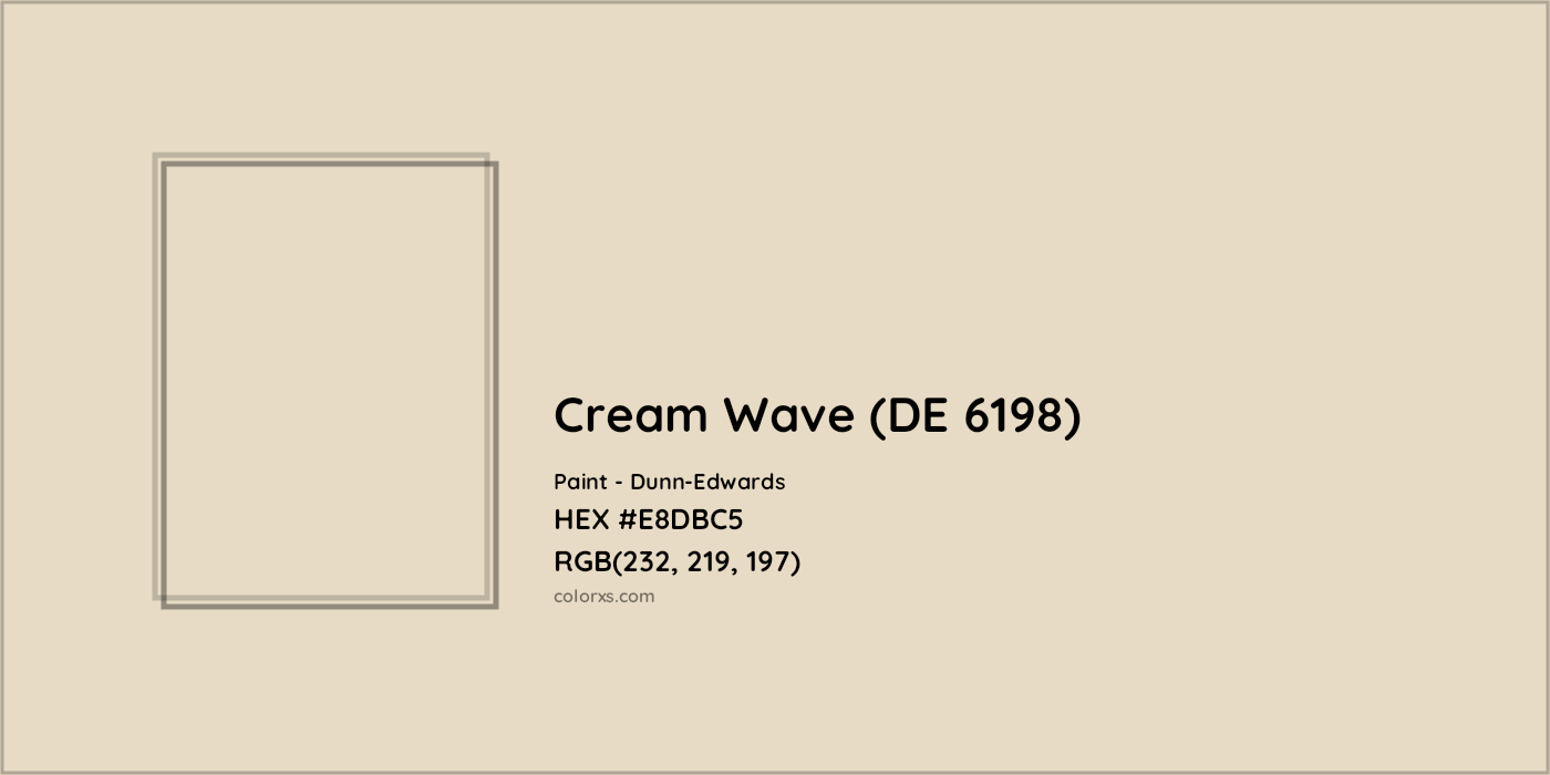 HEX #E8DBC5 Cream Wave (DE 6198) Paint Dunn-Edwards - Color Code