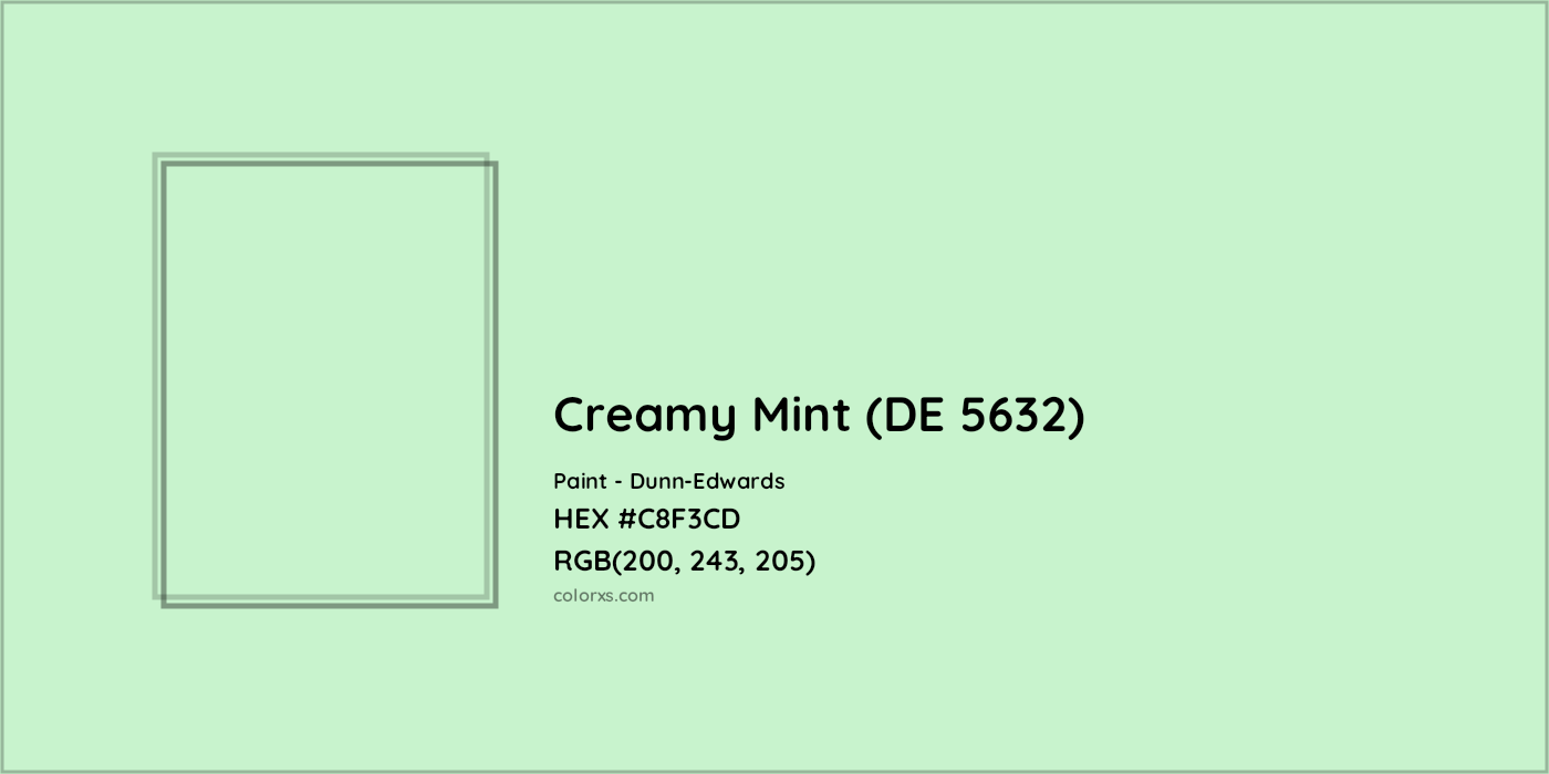 HEX #C8F3CD Creamy Mint (DE 5632) Paint Dunn-Edwards - Color Code