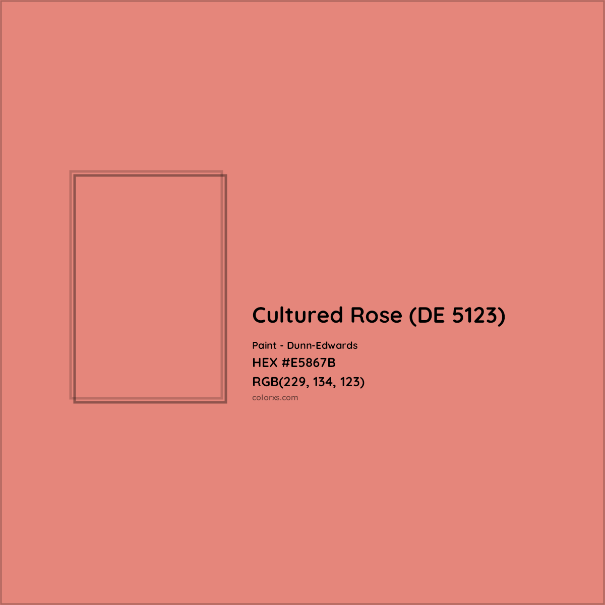HEX #E5867B Cultured Rose (DE 5123) Paint Dunn-Edwards - Color Code