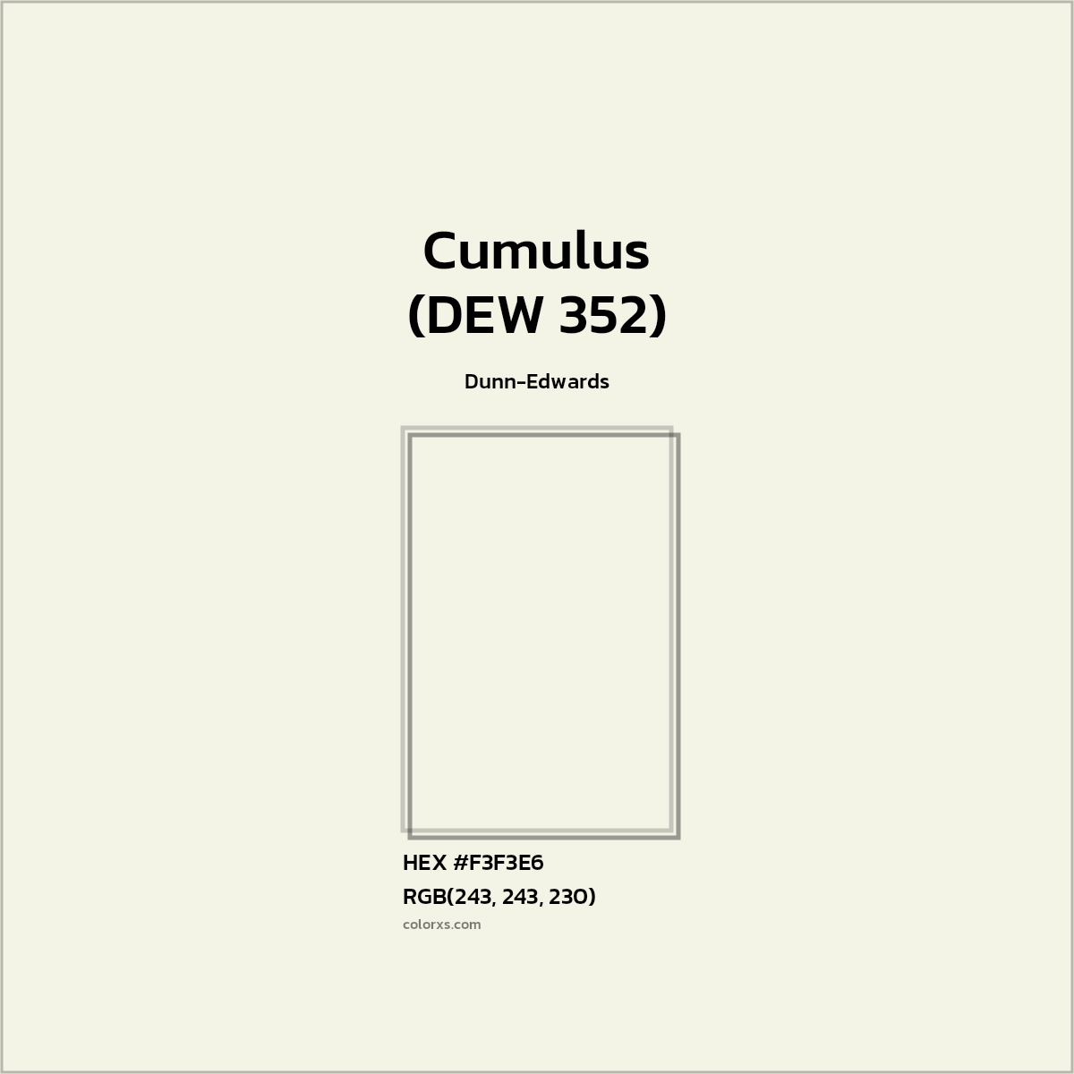 HEX #F3F3E6 Cumulus (DEW 352) Paint Dunn-Edwards - Color Code