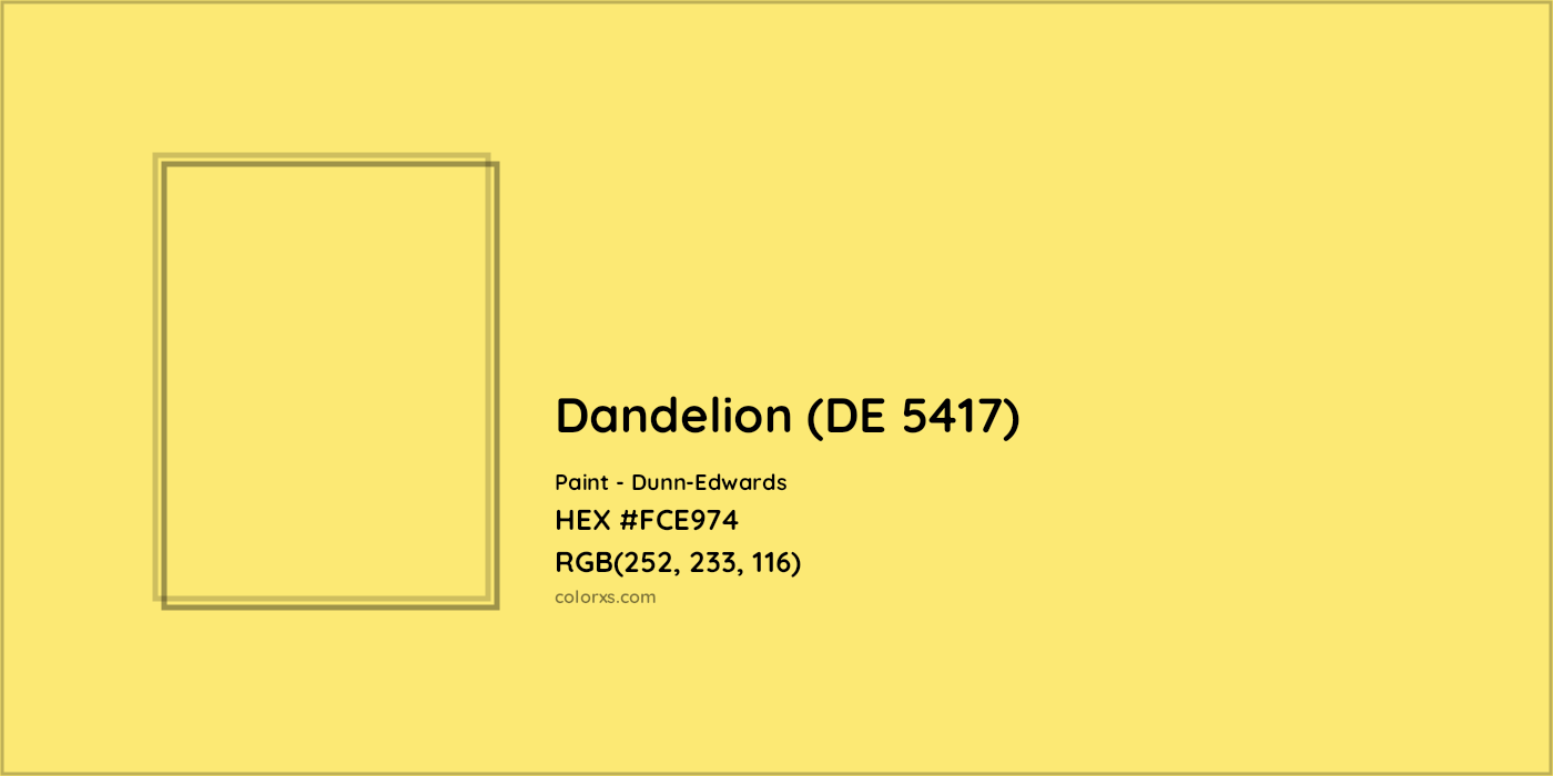 HEX #FCE974 Dandelion (DE 5417) Paint Dunn-Edwards - Color Code