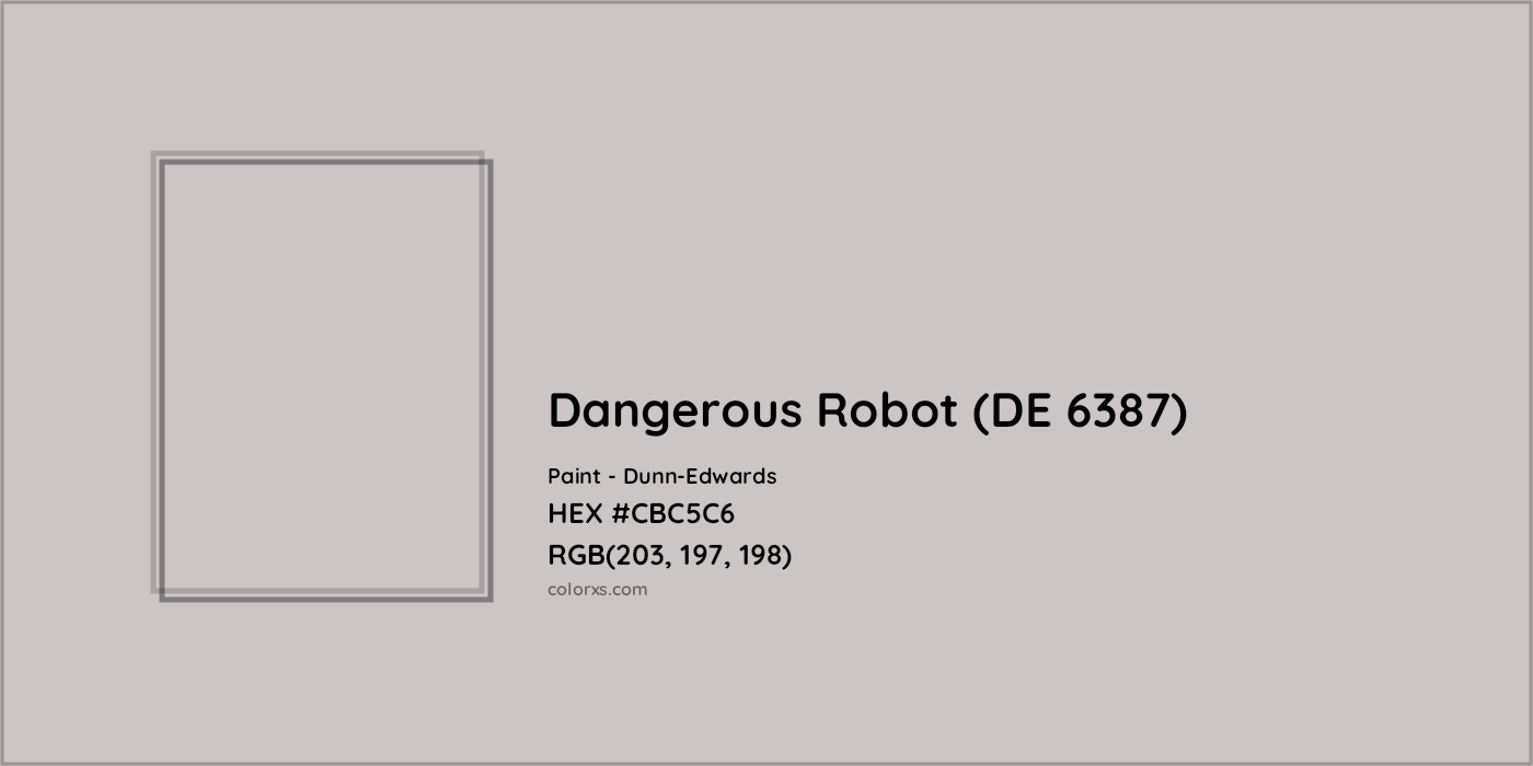 HEX #CBC5C6 Dangerous Robot (DE 6387) Paint Dunn-Edwards - Color Code