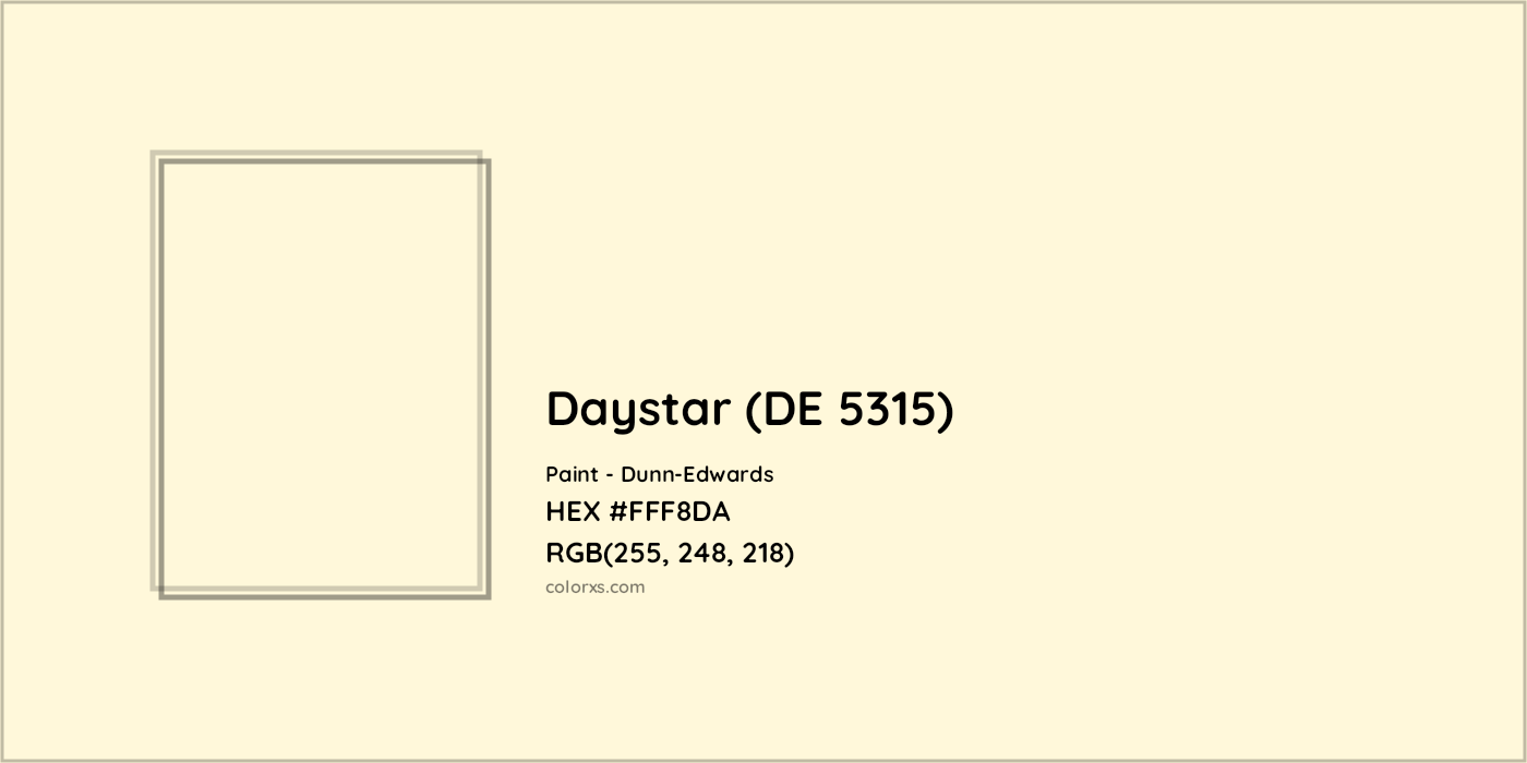 HEX #FFF8DA Daystar (DE 5315) Paint Dunn-Edwards - Color Code