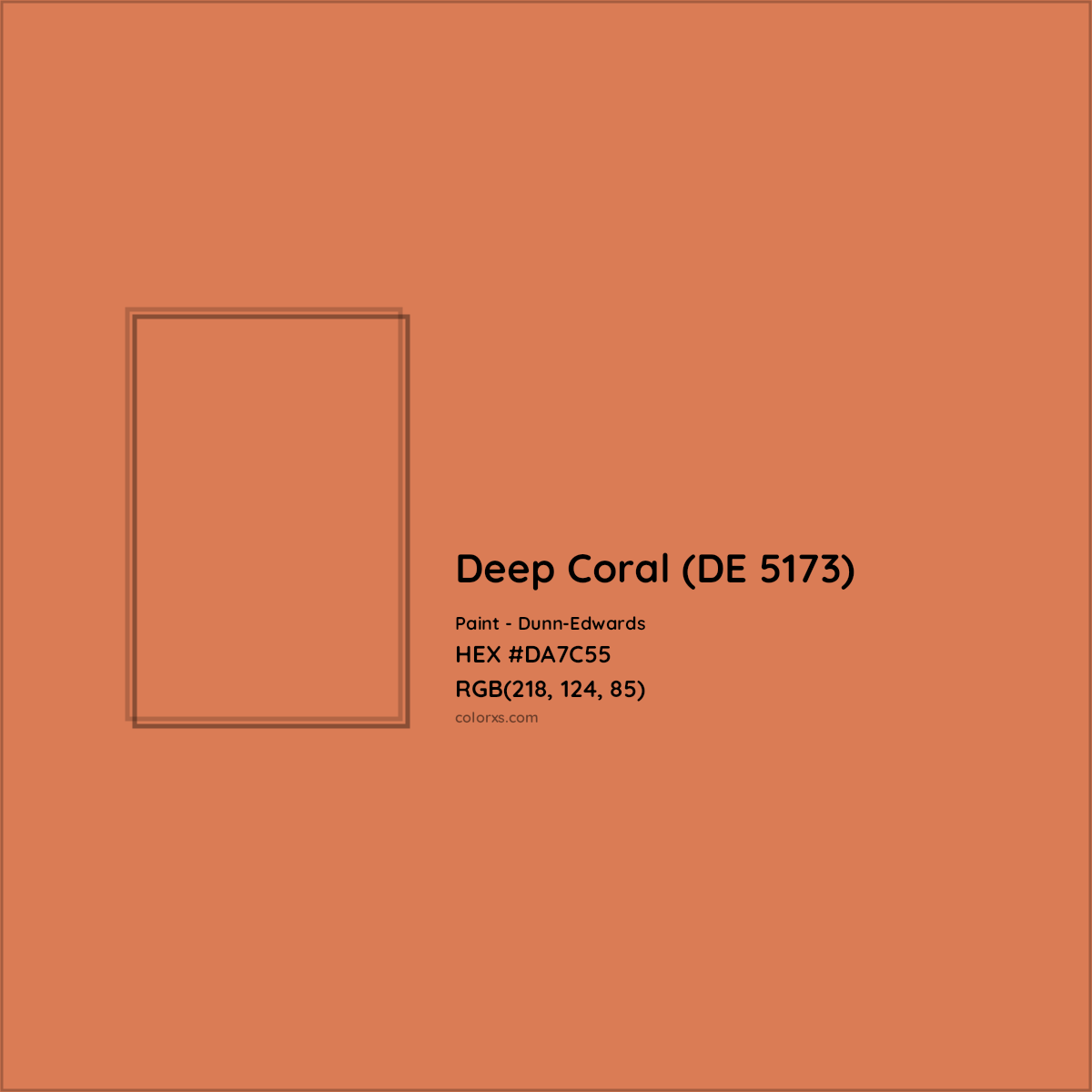 HEX #DA7C55 Deep Coral (DE 5173) Paint Dunn-Edwards - Color Code