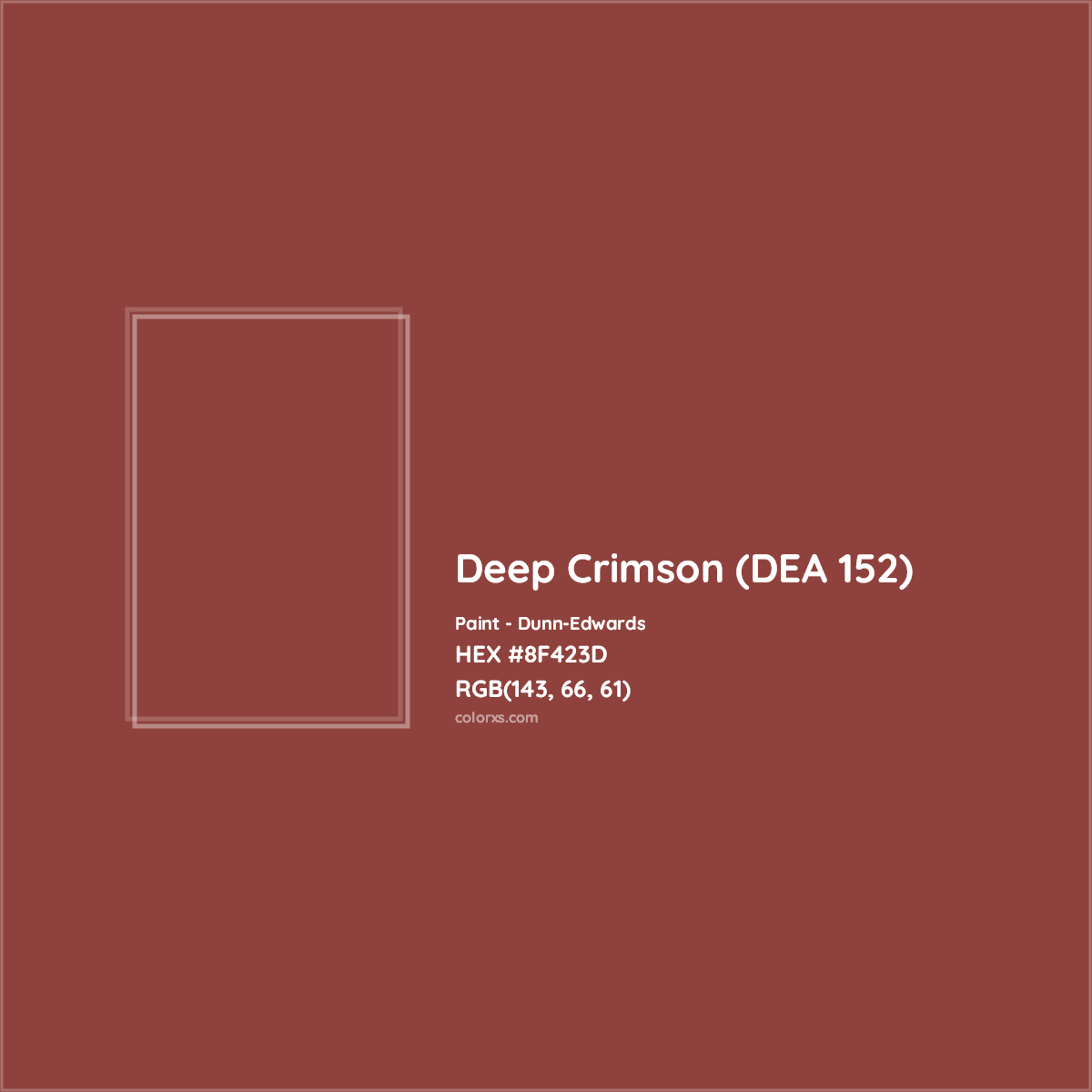 HEX #8F423D Deep Crimson (DEA 152) Paint Dunn-Edwards - Color Code