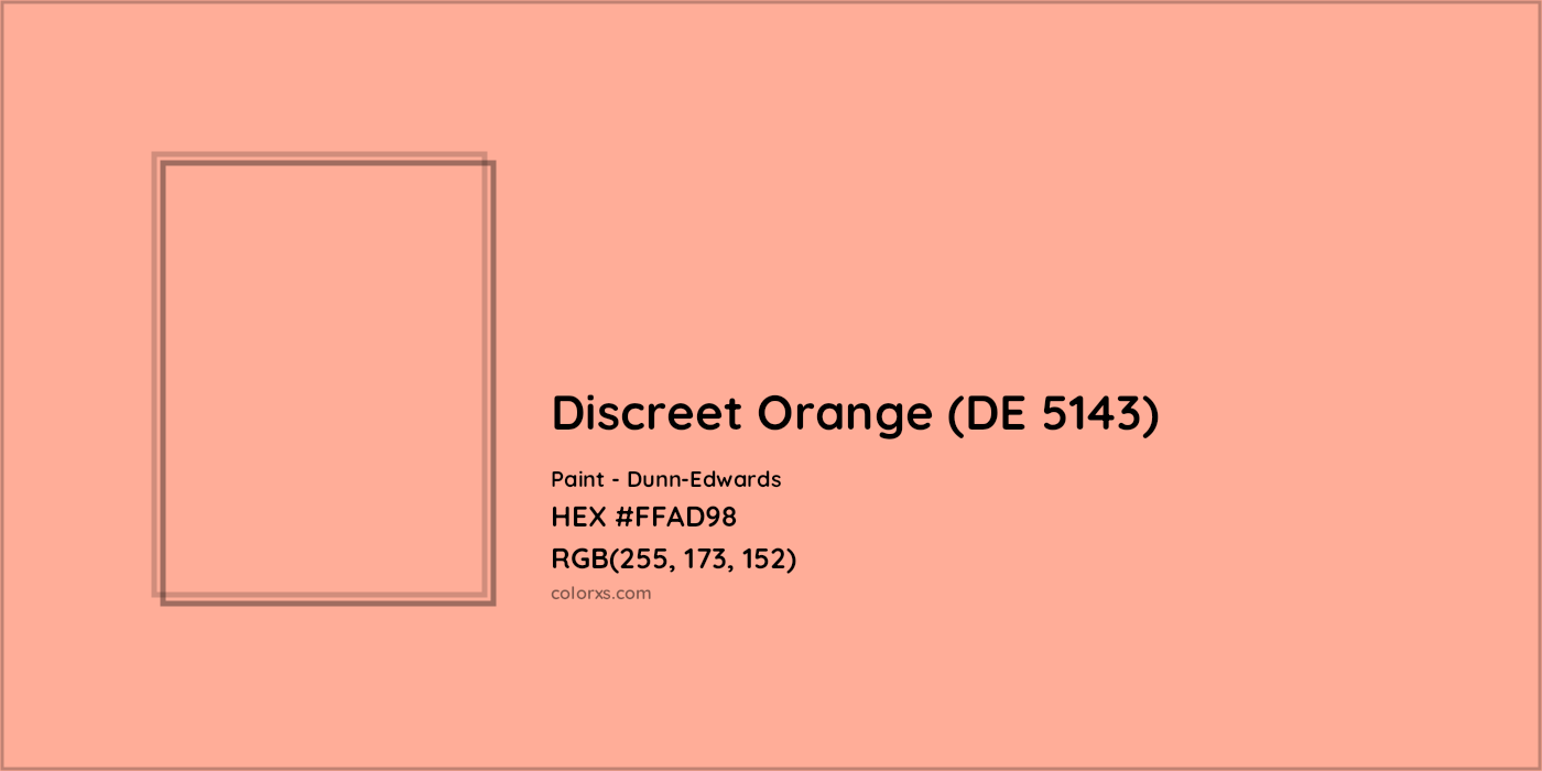 HEX #FFAD98 Discreet Orange (DE 5143) Paint Dunn-Edwards - Color Code