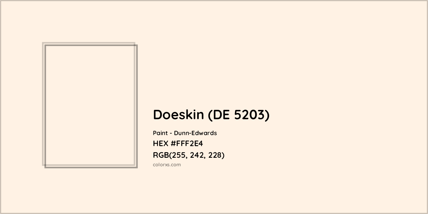 HEX #FFF2E4 Doeskin (DE 5203) Paint Dunn-Edwards - Color Code
