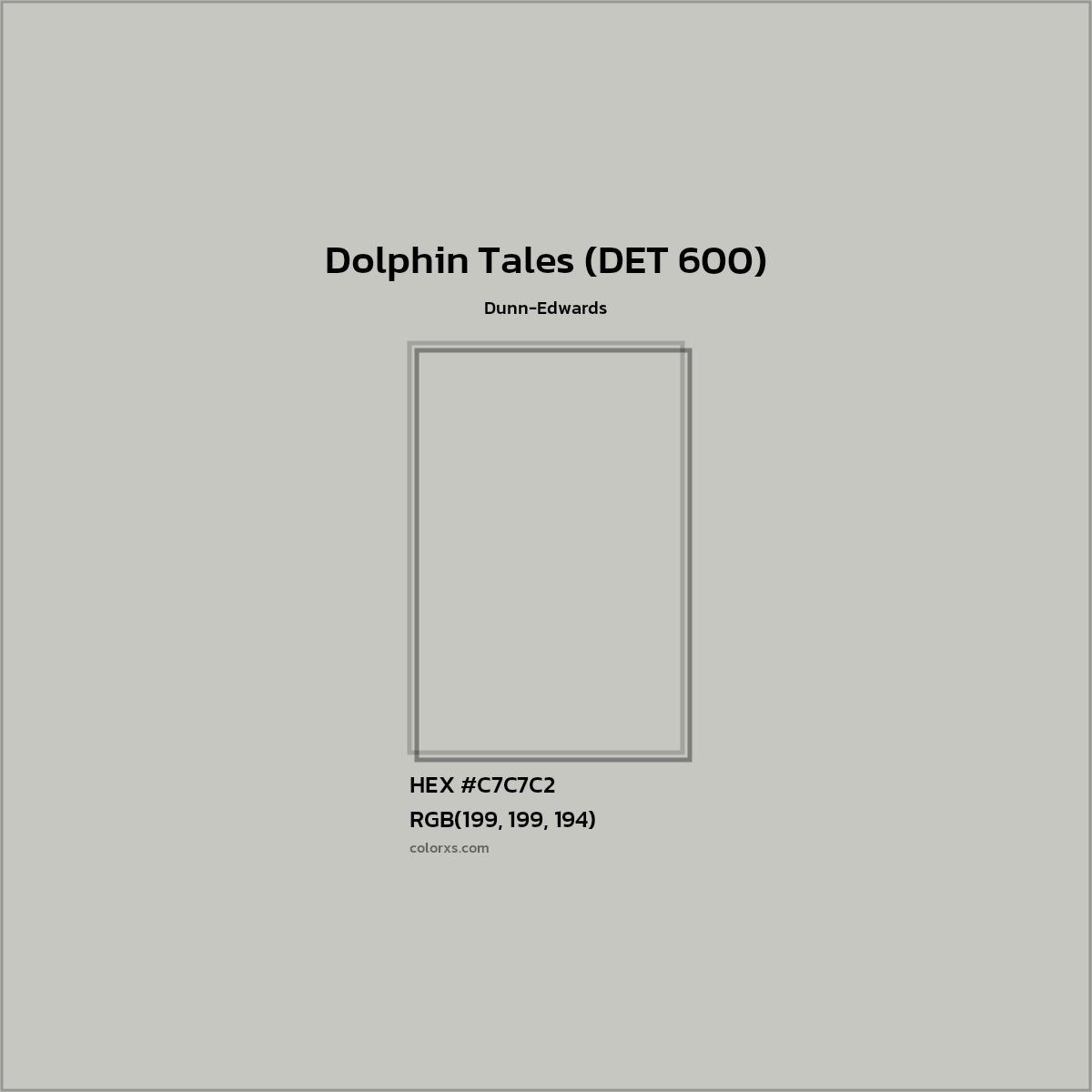 HEX #C7C7C2 Dolphin Tales (DET 600) Paint Dunn-Edwards - Color Code