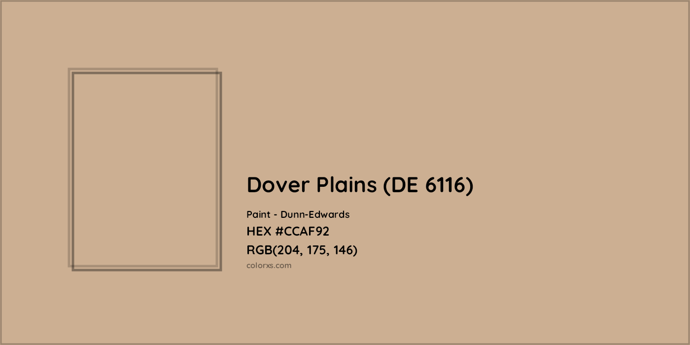 HEX #CCAF92 Dover Plains (DE 6116) Paint Dunn-Edwards - Color Code