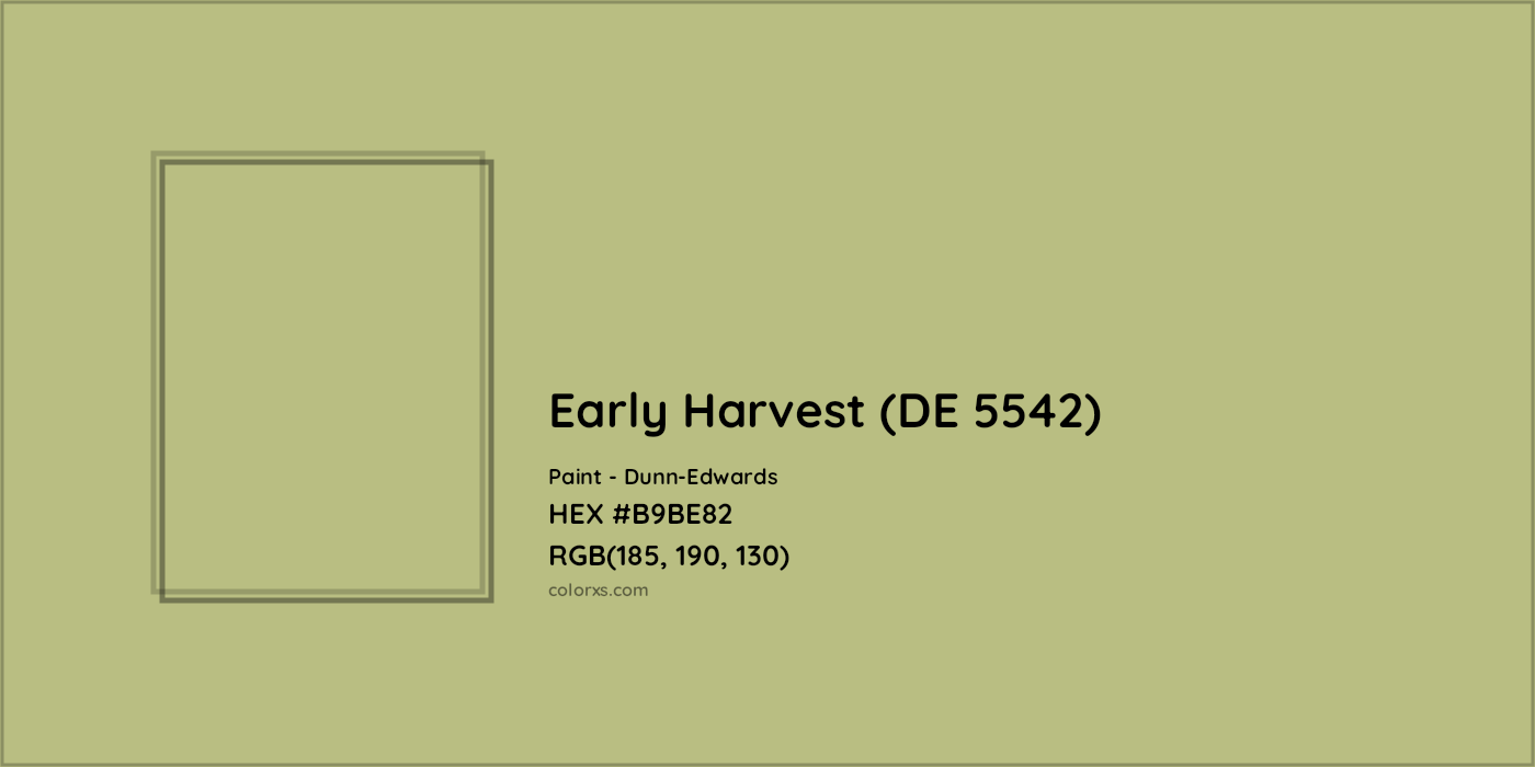 HEX #B9BE82 Early Harvest (DE 5542) Paint Dunn-Edwards - Color Code