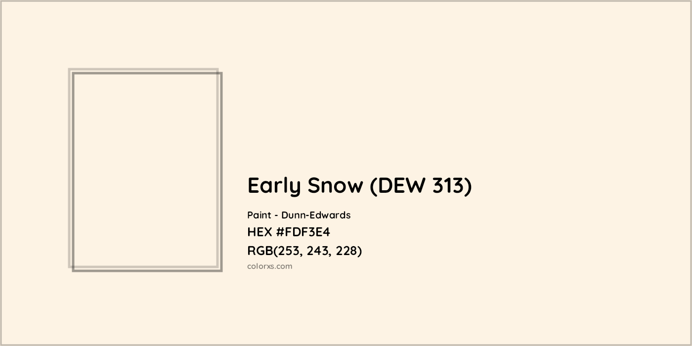 HEX #FDF3E4 Early Snow (DEW 313) Paint Dunn-Edwards - Color Code