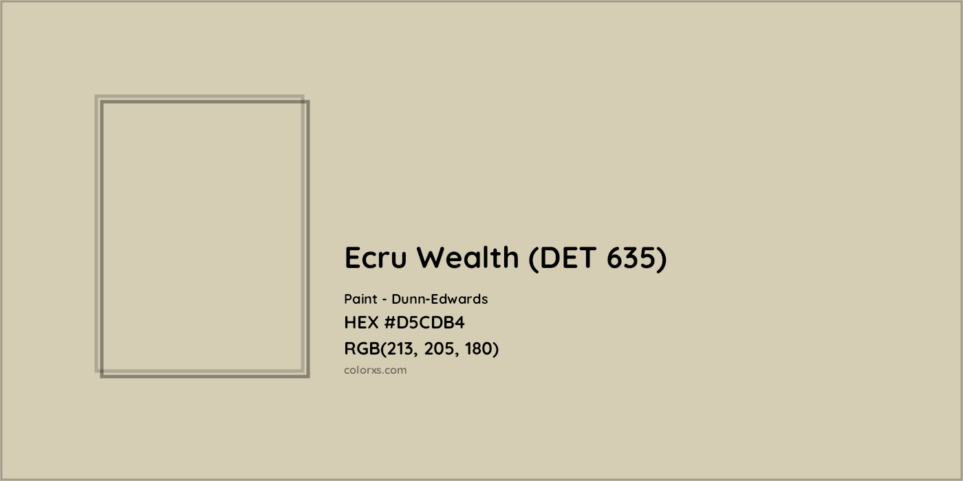 HEX #D5CDB4 Ecru Wealth (DET 635) Paint Dunn-Edwards - Color Code