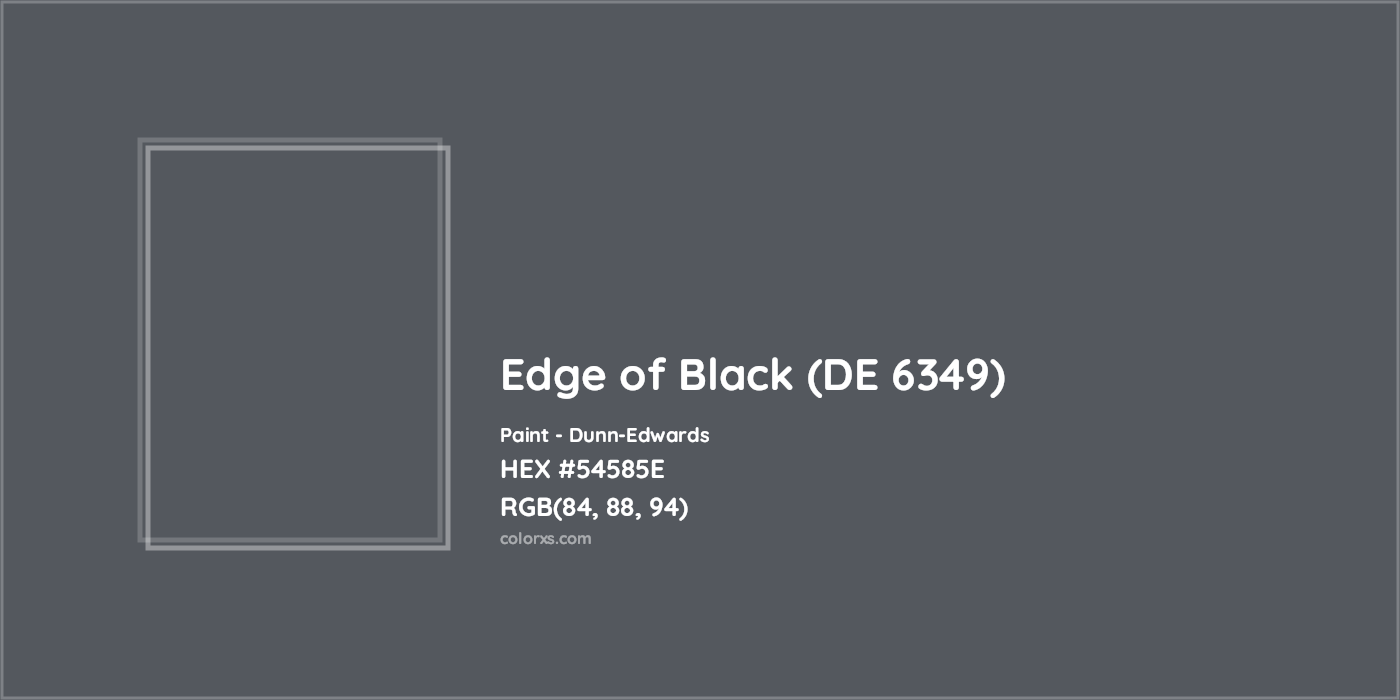 HEX #54585E Edge of Black (DE 6349) Paint Dunn-Edwards - Color Code