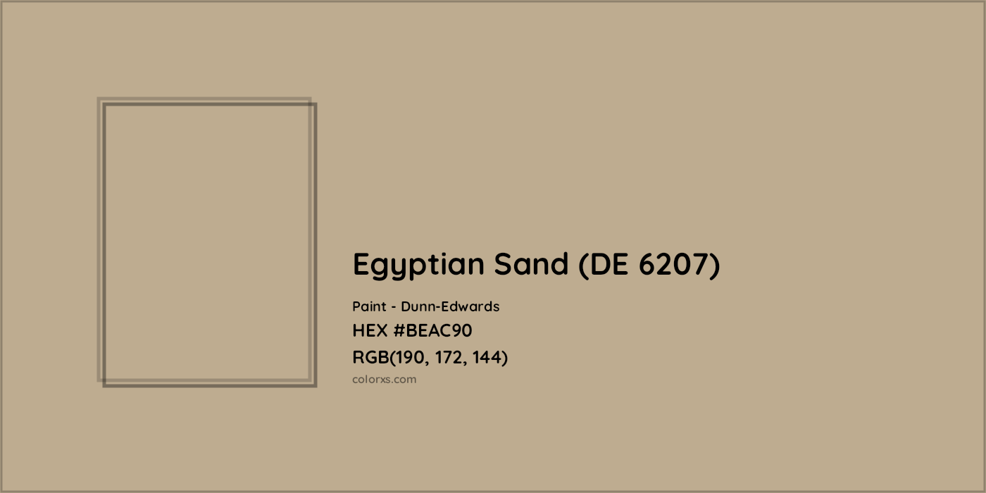 HEX #BEAC90 Egyptian Sand (DE 6207) Paint Dunn-Edwards - Color Code