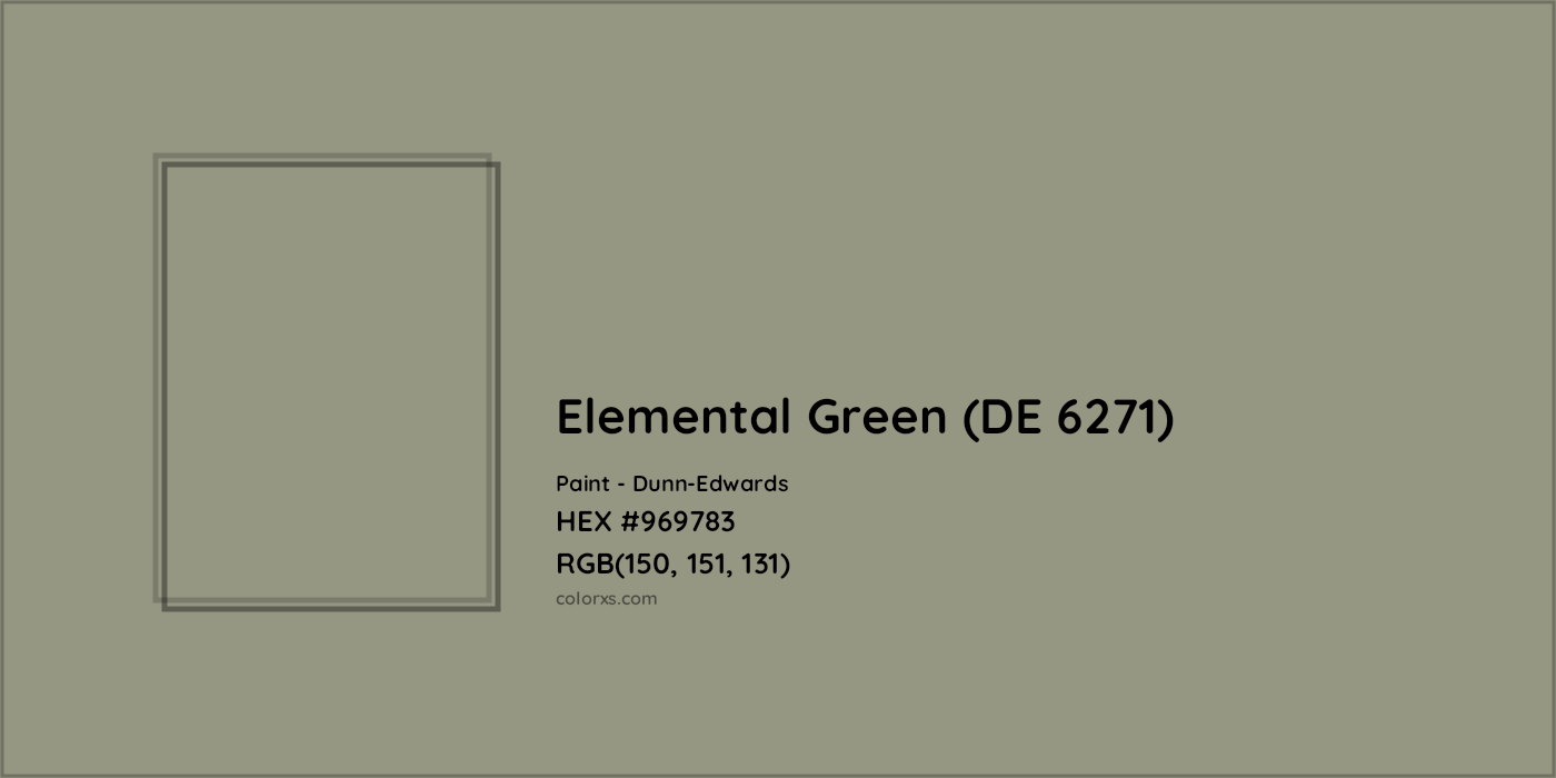 HEX #969783 Elemental Green (DE 6271) Paint Dunn-Edwards - Color Code