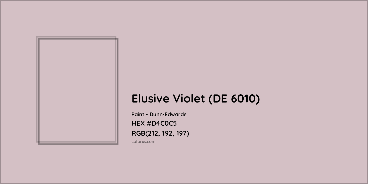 HEX #D4C0C5 Elusive Violet (DE 6010) Paint Dunn-Edwards - Color Code