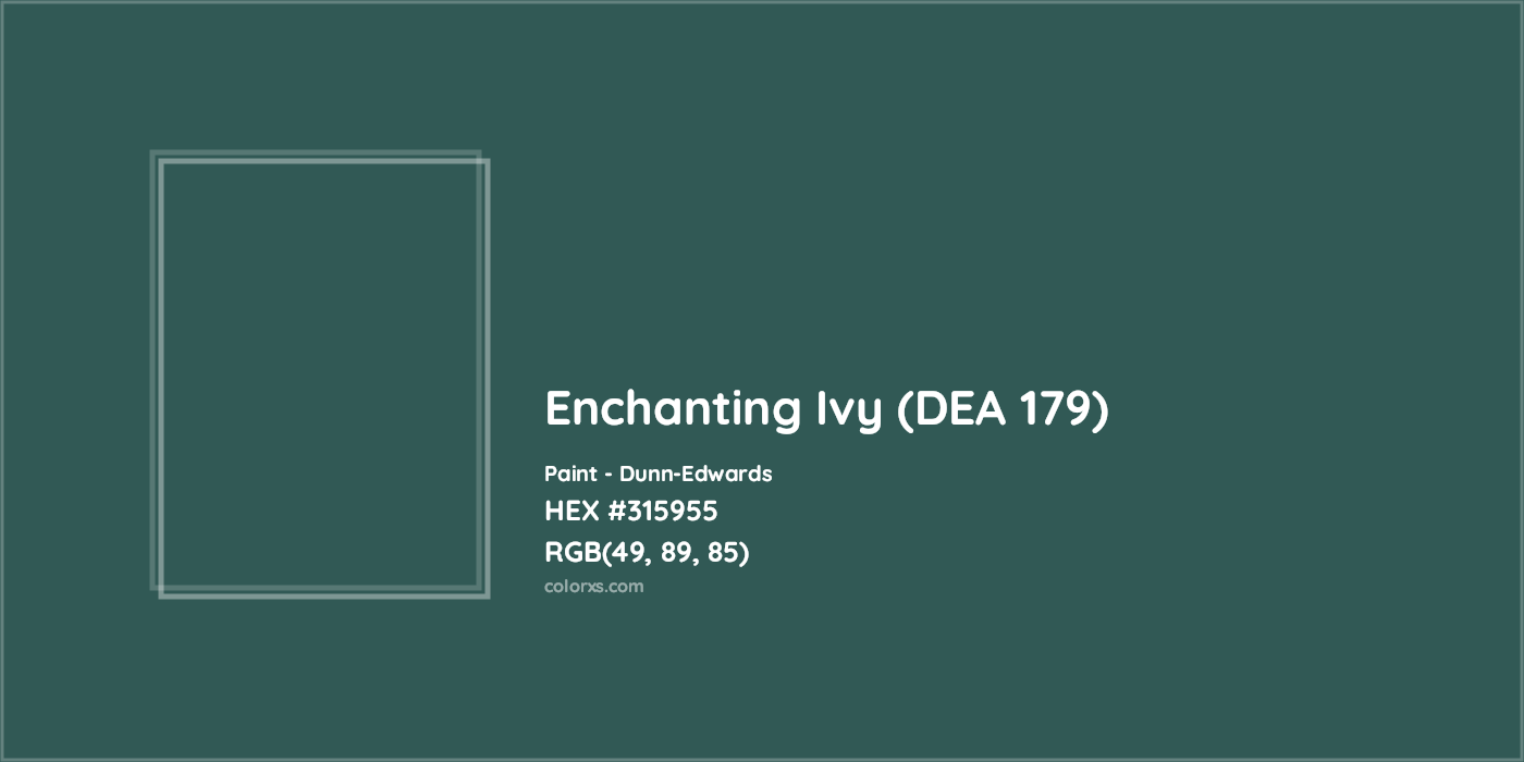 HEX #315955 Enchanting Ivy (DEA 179) Paint Dunn-Edwards - Color Code