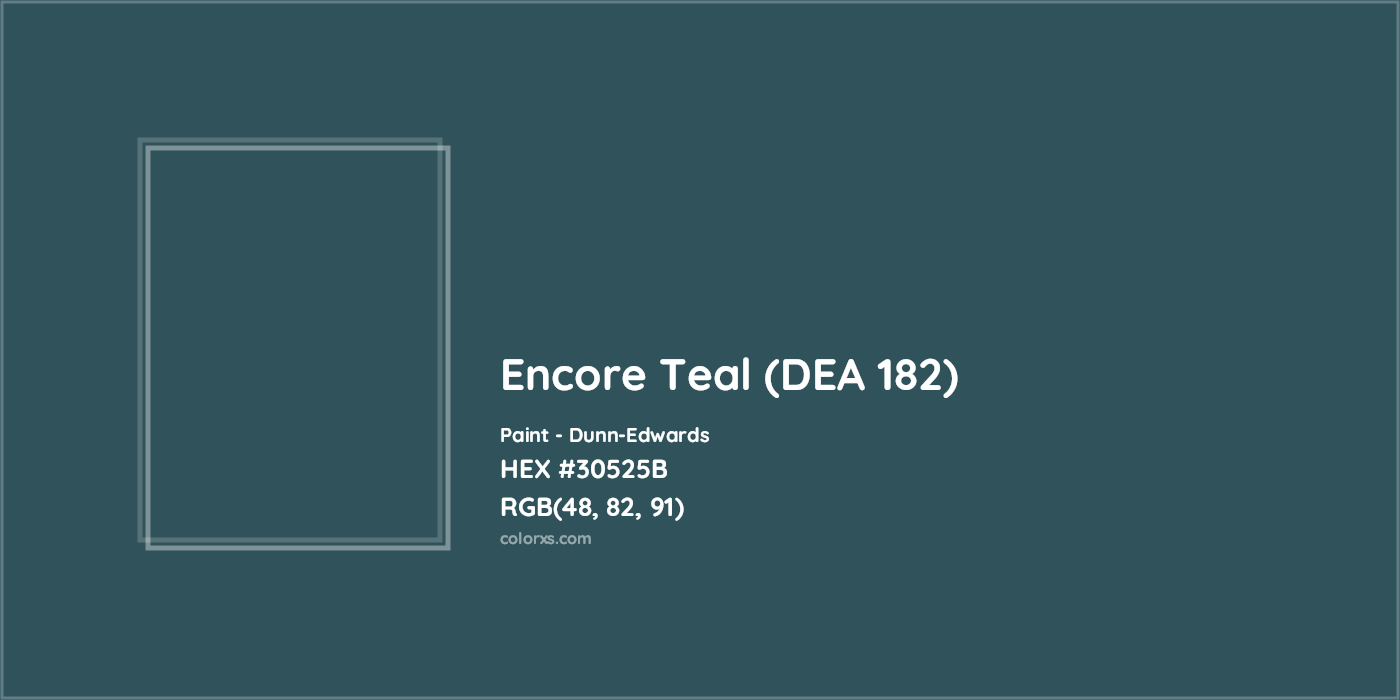 HEX #30525B Encore Teal (DEA 182) Paint Dunn-Edwards - Color Code