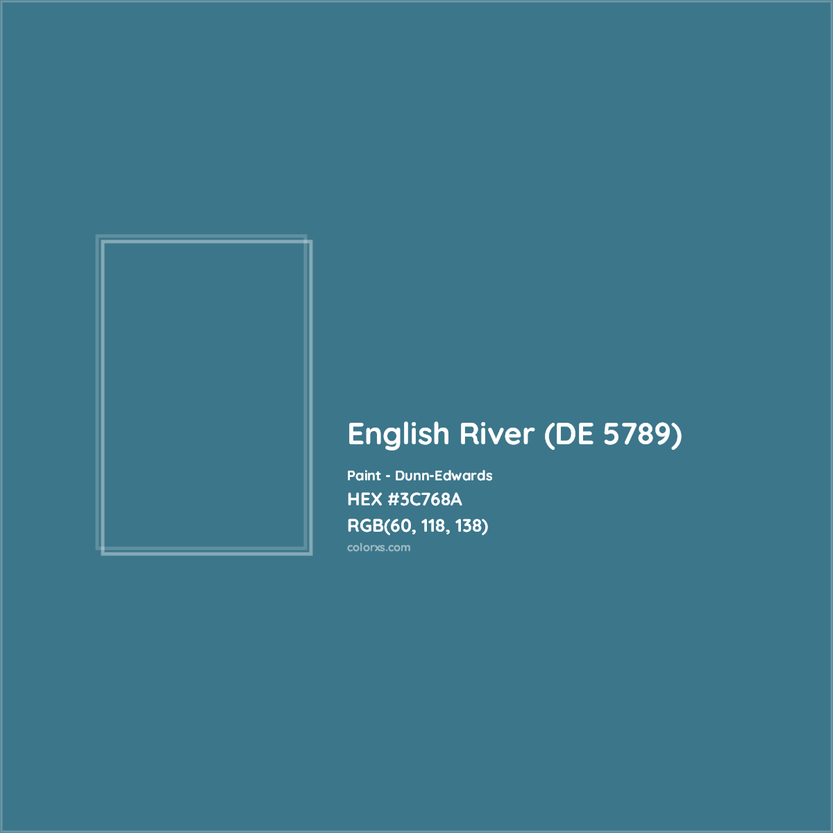 HEX #3C768A English River (DE 5789) Paint Dunn-Edwards - Color Code