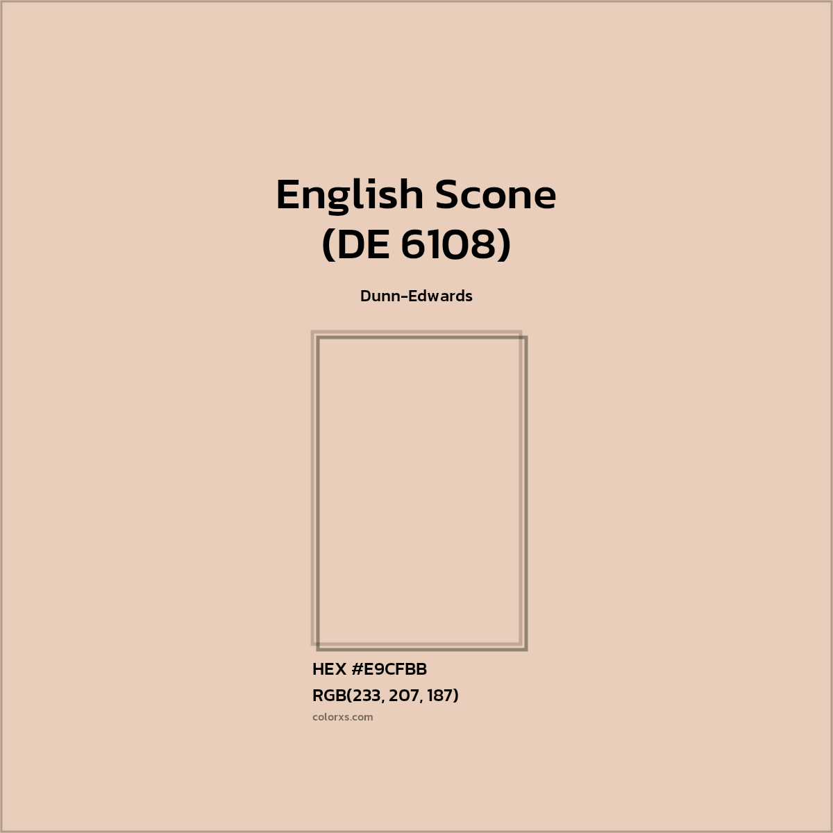 HEX #E9CFBB English Scone (DE 6108) Paint Dunn-Edwards - Color Code