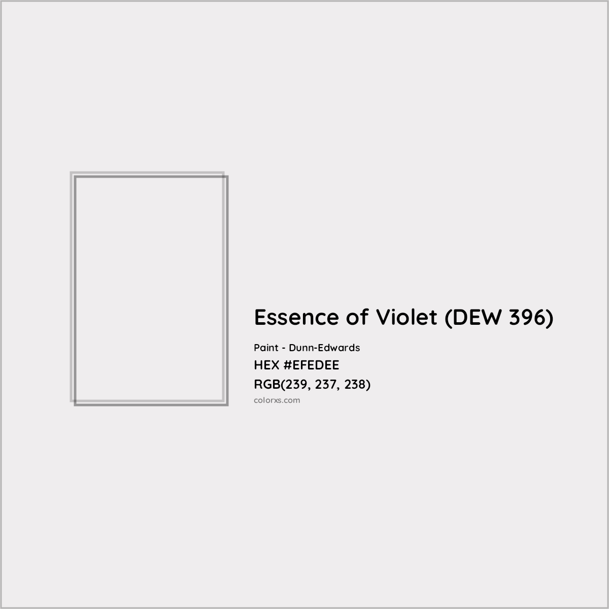 HEX #EFEDEE Essence of Violet (DEW 396) Paint Dunn-Edwards - Color Code