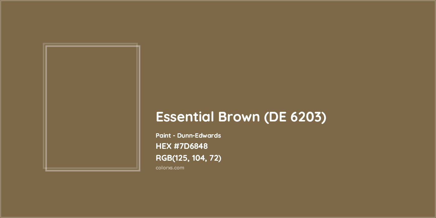 HEX #7D6848 Essential Brown (DE 6203) Paint Dunn-Edwards - Color Code