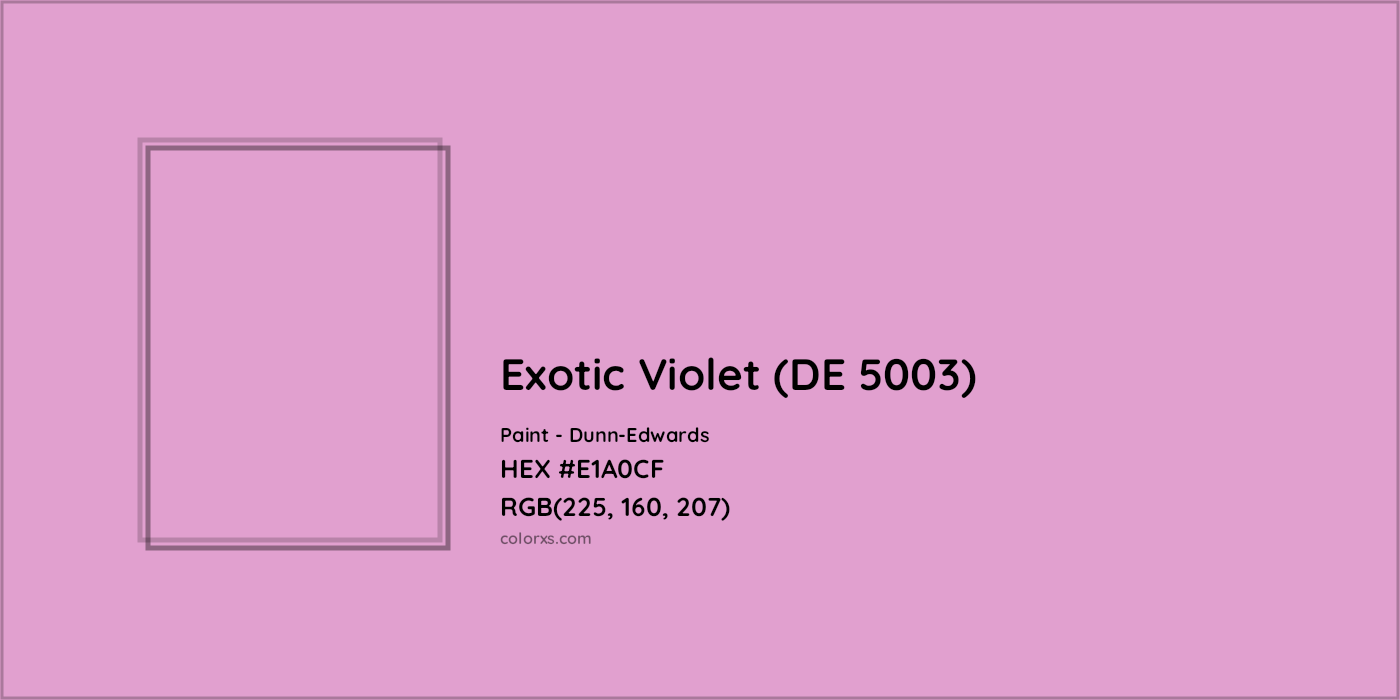 HEX #E1A0CF Exotic Violet (DE 5003) Paint Dunn-Edwards - Color Code
