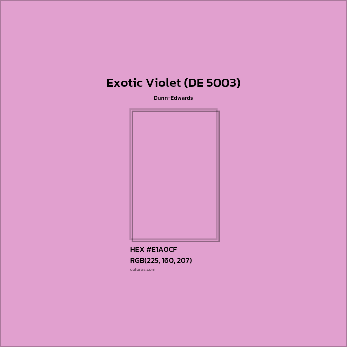 HEX #E1A0CF Exotic Violet (DE 5003) Paint Dunn-Edwards - Color Code