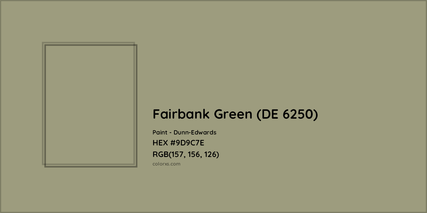 HEX #9D9C7E Fairbank Green (DE 6250) Paint Dunn-Edwards - Color Code