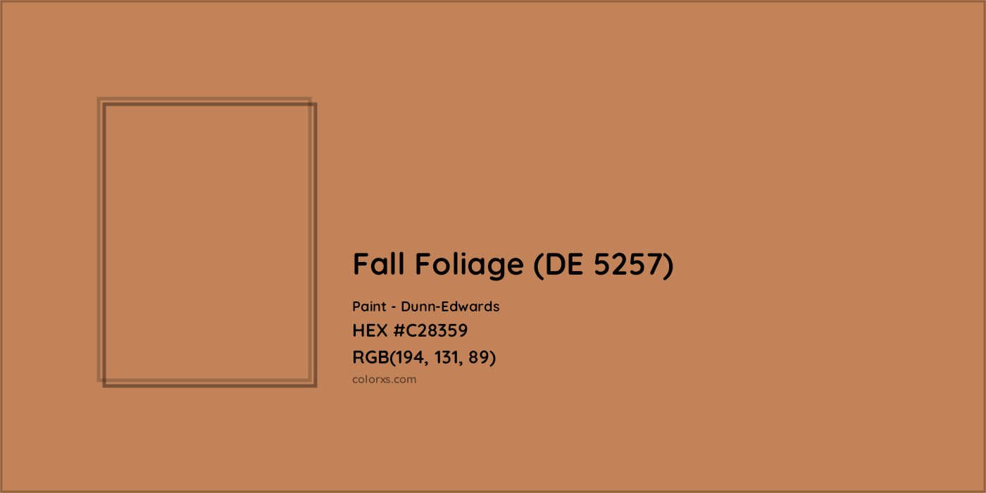 HEX #C28359 Fall Foliage (DE 5257) Paint Dunn-Edwards - Color Code