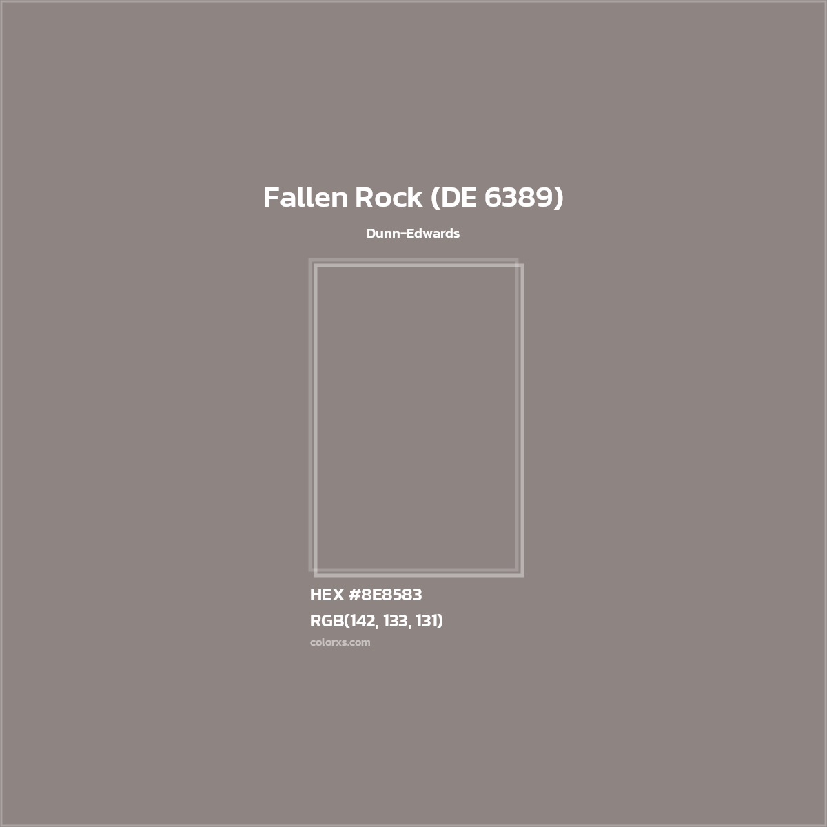 HEX #8E8583 Fallen Rock (DE 6389) Paint Dunn-Edwards - Color Code