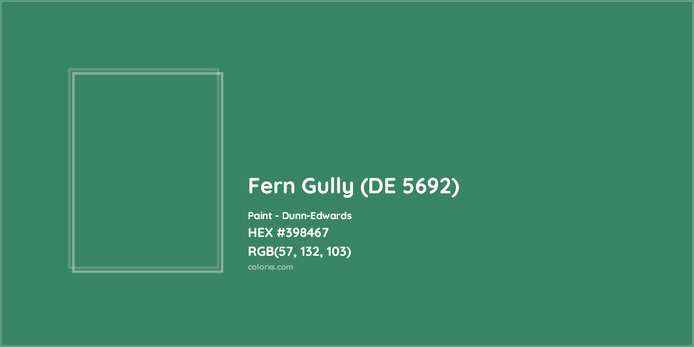 HEX #398467 Fern Gully (DE 5692) Paint Dunn-Edwards - Color Code
