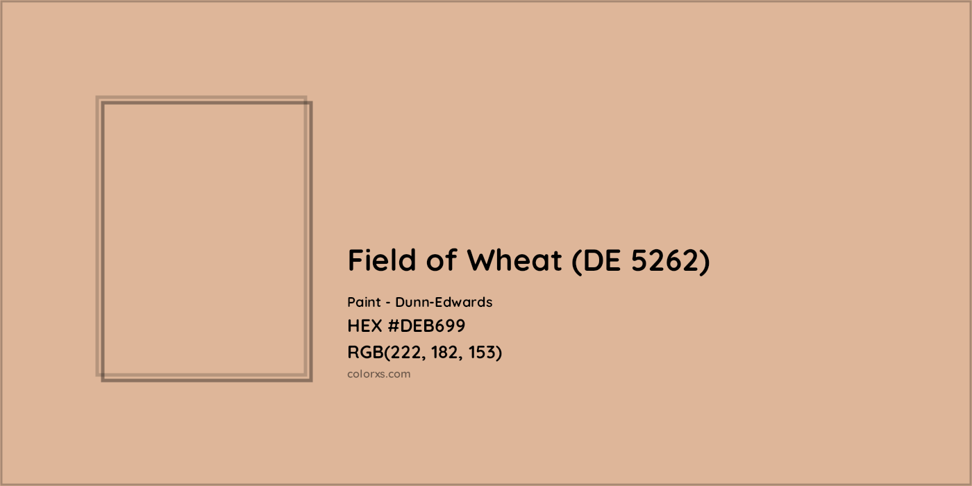 HEX #DEB699 Field of Wheat (DE 5262) Paint Dunn-Edwards - Color Code